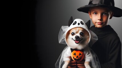 Halloween Photo of Chihuahua Dressed for Halloween - Dark Neutral Background