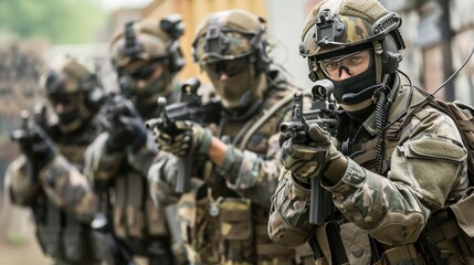 Specialized police units  executing tactical precision and strategic maneuvers effectively