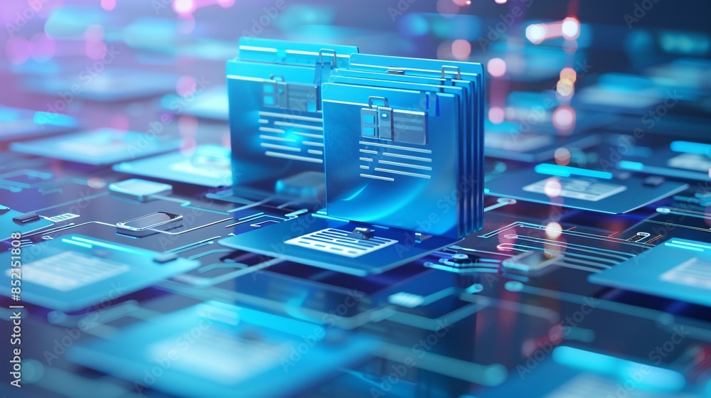 Poster digital data storage and security in a futuristic setting