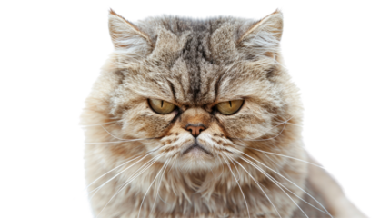 Angry cat on a transparent background