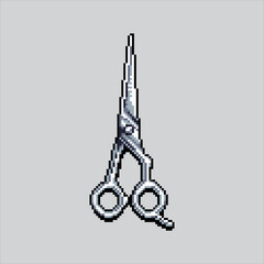 Pixel art illustration Barber Scissors. Pixelated Hair Scissors. Hair Barber Scissors pixelated for the pixel art game and icon for website and video game. old school retro.