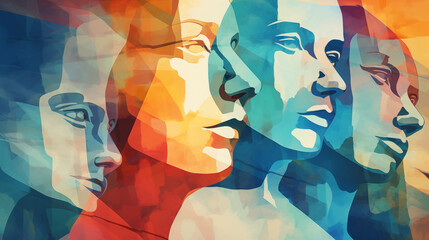 Abstract Portraits with Vibrant Colors