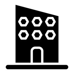 Apartment Building Flat Glyph Icon