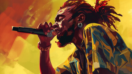 person with a mike international reggae