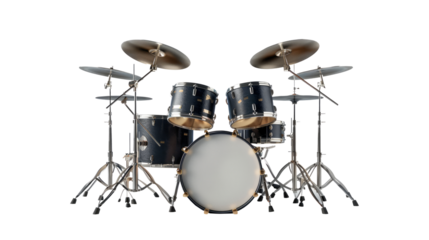 Realistic set drum isolated on transparent background.