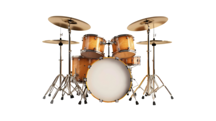 Realistic set drum isolated on transparent background.