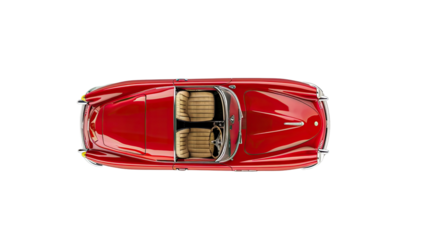Top view of the car on a transparent background