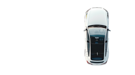 Top view of the car on a transparent background