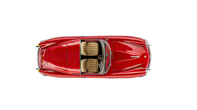 Top view of the car on a transparent background