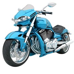 Obraz premium Blue motorcycle isolated on white background