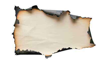 Burning paper on a transparent background