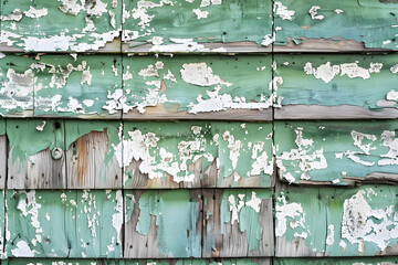 Fototapeta premium Peeled paint on a garden shed.