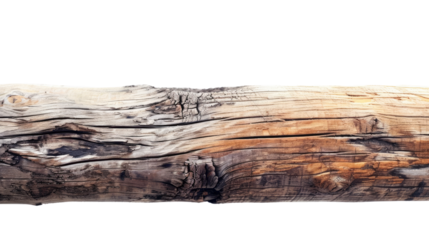 Wooden beam on a transparent background