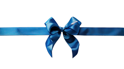 Blue bow on a transparent background