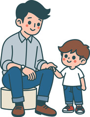 Father's day flat illustrations