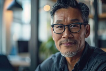 Fototapeta premium Portrait of a middle aged male software developer in office