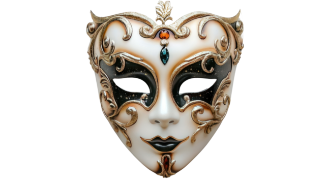 Venetian carnival mask on a transparent background