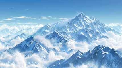 Obraz premium Rocky mountains and clear weather with some clouds