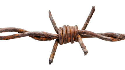 Barbed wire on a transparent background
