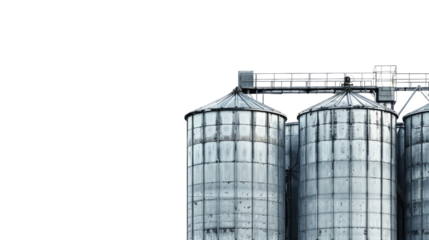 Wheat silo on a transparent background