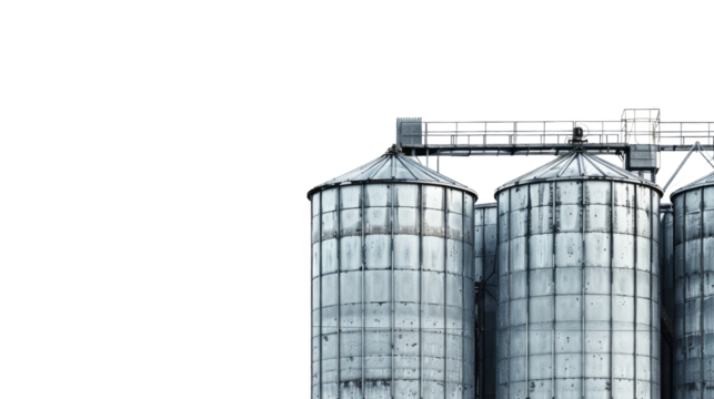 Wheat silo on a transparent background