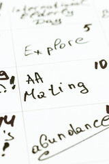 AA meeting on a calendar Photo