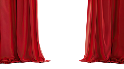 Red curtain on transparent background