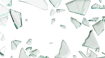 Broken glass on a transparent background