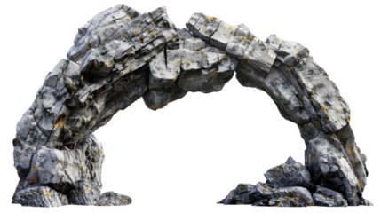 Artificial rock archway on transparent background