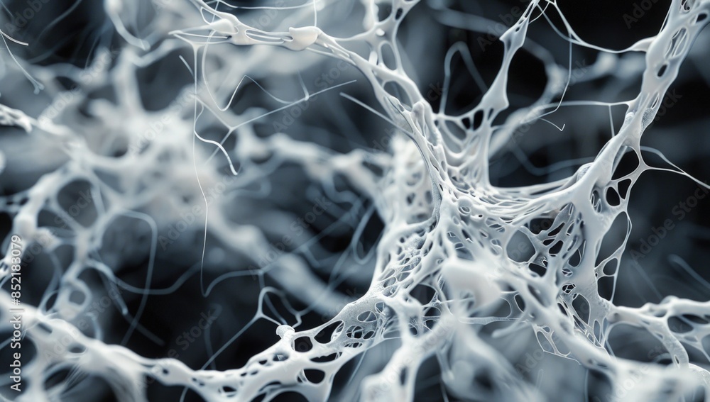 Poster a close up of a web of tangled strings
