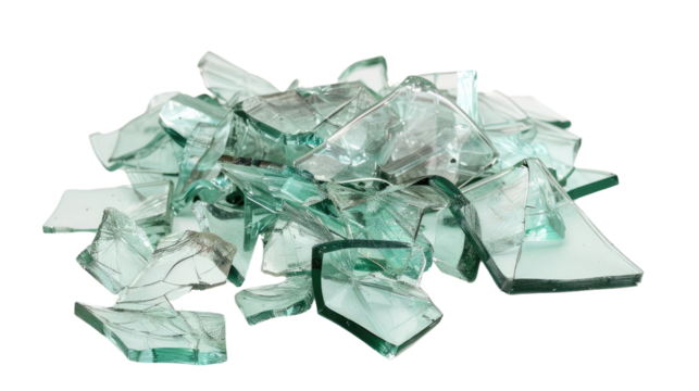 Broken glass on a transparent background
