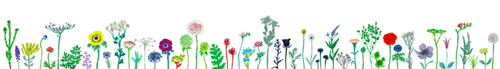 手描きのイラスト　花 © K.M.S.P.