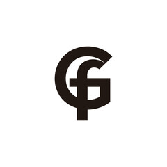 letter gf linked bold font simple logo vector