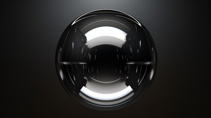 Shiny Transparent Glass Sphere with Reflections and Symmetry