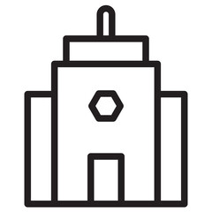 Apartment Building Office Line Icon