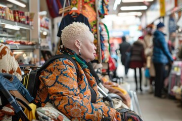 Obraz premium A snapshot of a person with albinism in everyday life