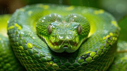 Obraz premium dangerous green snake