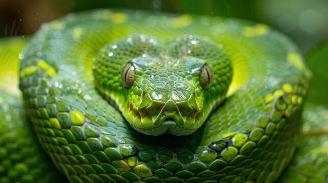 dangerous green snake