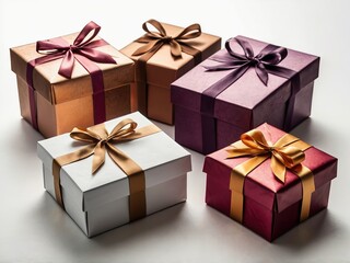 Obraz premium Cajas de regalo sobre fondo blanco 