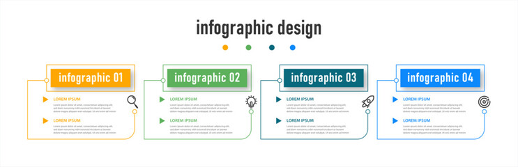 infographics template. timeline with 4 steps, options. can be used for workflow diagram, info chart, web design. vector illustration.