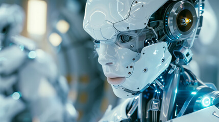 Fototapeta premium futuristic artificial intelligence or AI technology the era of innovation 