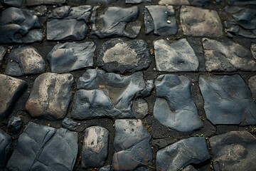 rugged surface like cobblestones with heavier items inside