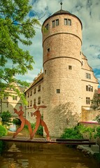 Schwarzer Turm mit Rathaus von Marktbreit