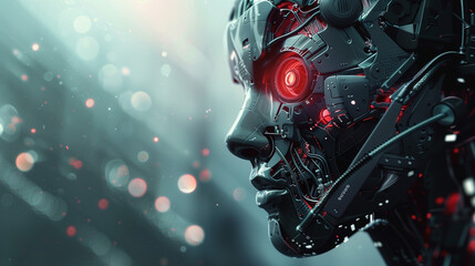 Fototapeta premium futuristic artificial intelligence or AI technology the era of innovation 