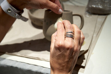 Obraz premium shape clay with hands