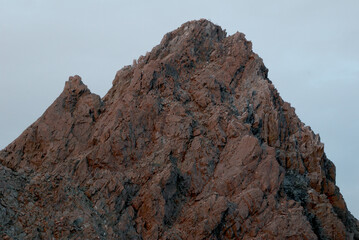 Japan alps, Mt. Yarigatake (Ooyari and Koyari) / 槍ヶ岳(大槍・小槍)～夕暮れ時，夕照