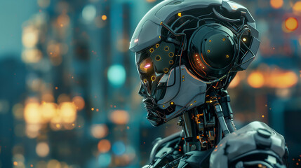 Fototapeta premium futuristic artificial intelligence or AI technology the era of innovation 