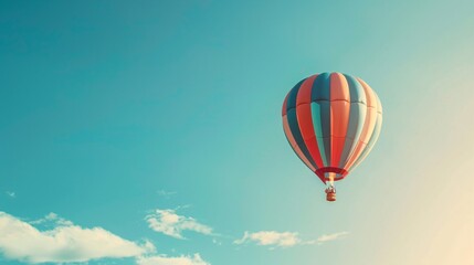 Fototapeta premium Colorful hot air balloon soaring in the sky
