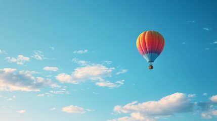 Fototapeta premium Colorful hot air balloon soaring in the sky