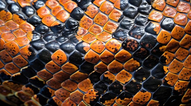 Snake skin background. Panoramic web banner with copy space